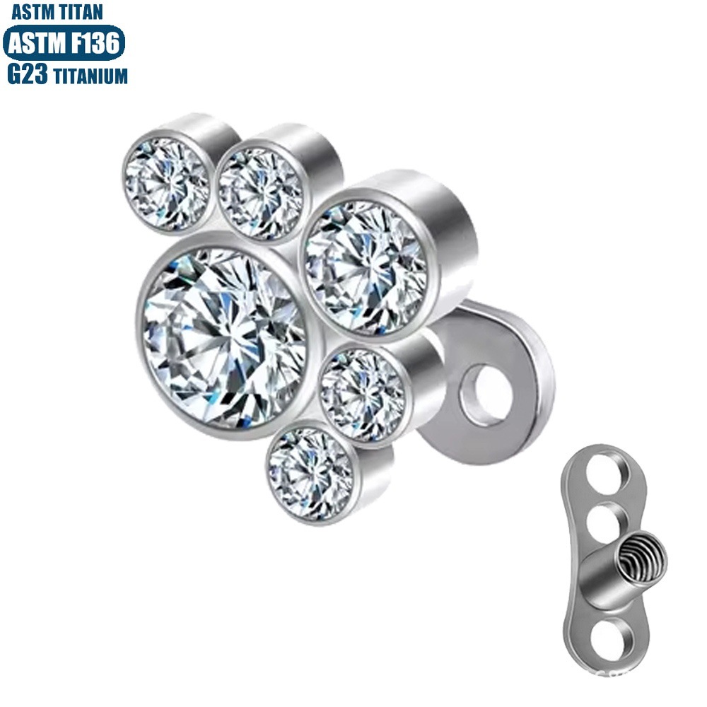 Pointed labret stud close-up product detail