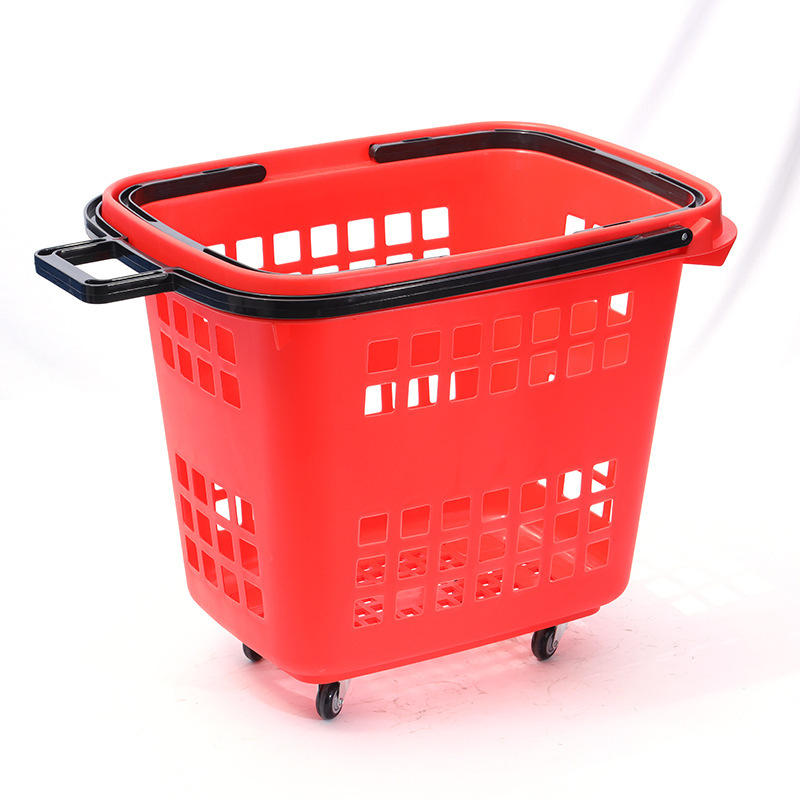 대형 80L 4 륜 트롤리 바구니