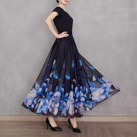 定制款民族风多样式花卉印花大摆A字高级感网纱半身裙垂感显瘦