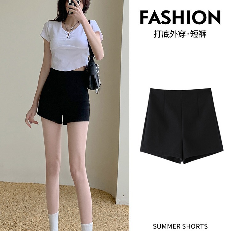 Black Sexy High-Waisted Designer Suit Shorts for Women, Summer 2026 Korean Style, Height-Enhancing, Slimming, High-End Hot Pants Black Sexy High-Waisted Designer Suit Shorts for Women, Summer 2026 Korean Style, Height-Enhancing, Slimming, High-End Hot Pants