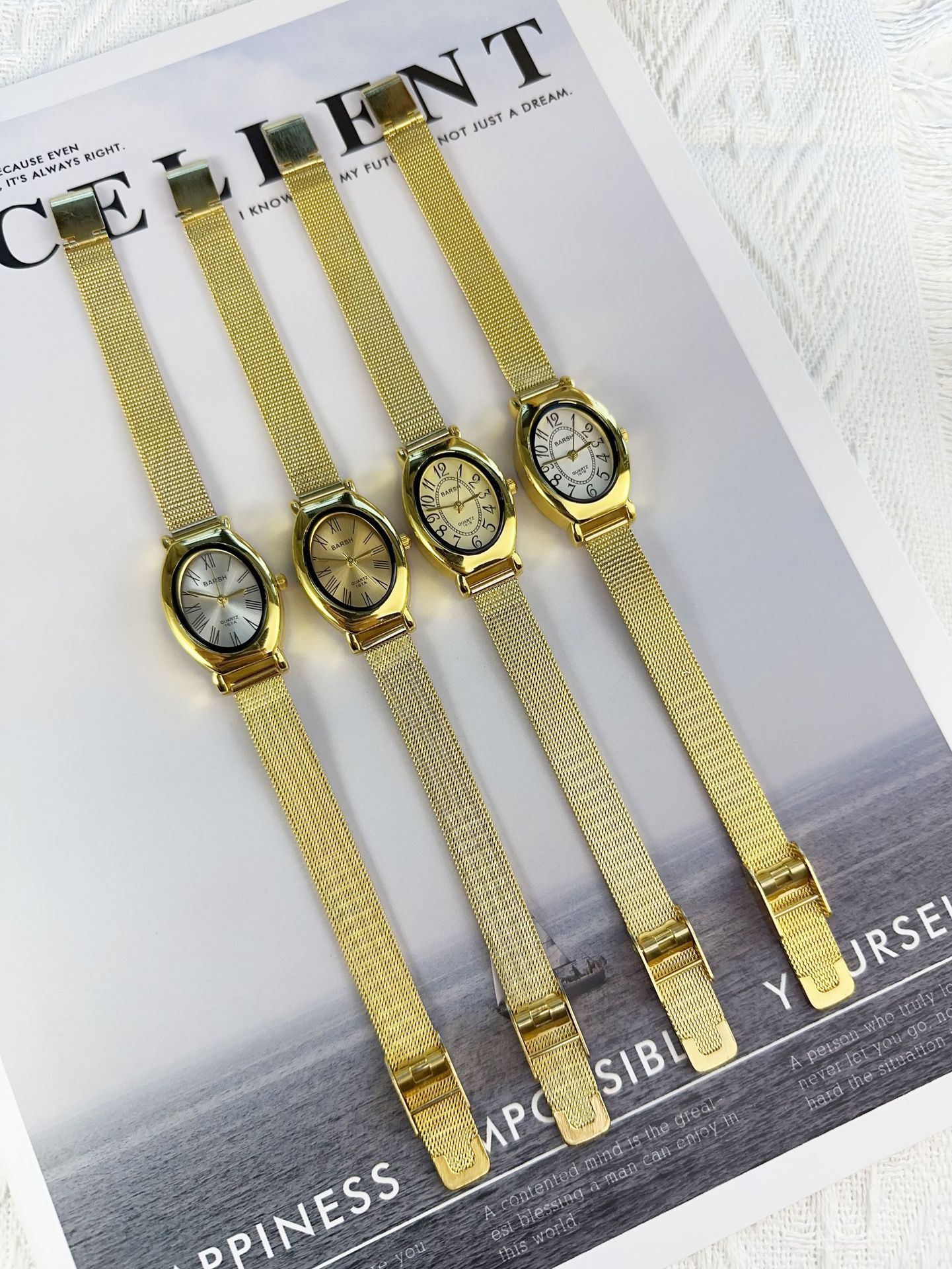 85g Weight Ordinary Glass Mirror Material Alloy Strap Material Watch Classification Pointer, Number Display Type Concealed Buckle Buckle Style Oval Dial Shape Weekend, Learning, Daily Occasion Quartz Movement Geometric Pattern All Seasons Season Women's Gender Casual, Modern Style Style Casual Modern Style Geometric Concealed Buckle Quartz Watch 18