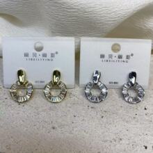 丽贝丽影气质千金风微镶锆石圆圈耳钉小众时尚简约百搭高级感耳饰