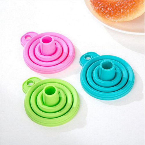 Food-grade silicone folding funnel portable small funnel large wine leak multipurpose kitchen ice bag pour water and oil