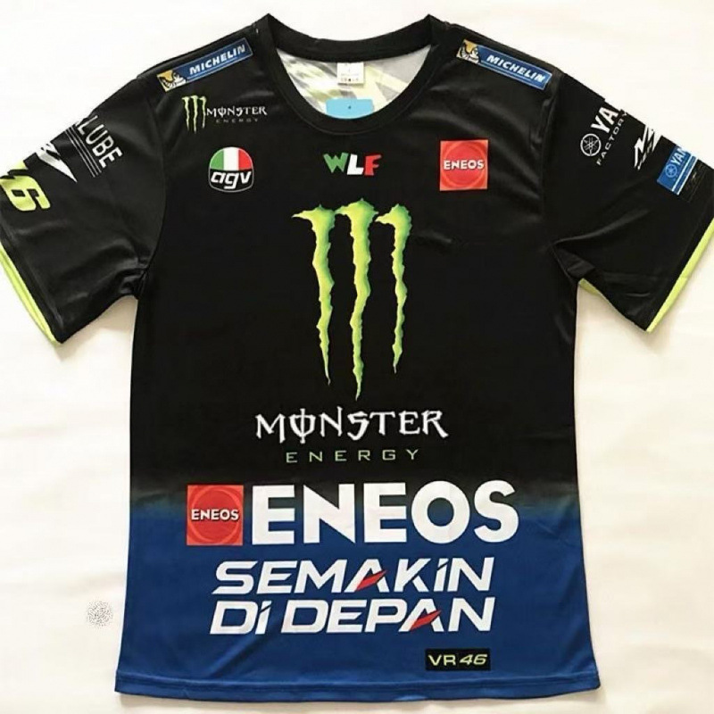 Dropshipping 3D Polyester Quick-Drying Short-Sleeved Printed Casual T-Shirt Yamaha Rossi Racing Suit