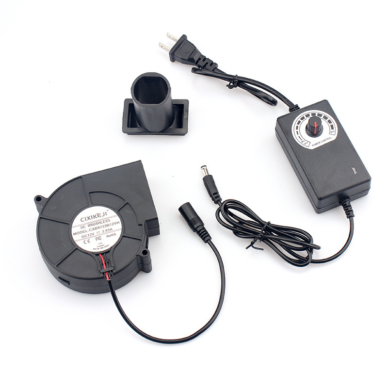Transfronterizo 9733 turbo-soplador con fuente de alimentación reguladora de velocidad modelo de gas de parrilla de leña residual ventilador de horno de aceite resistente a alta temperatura