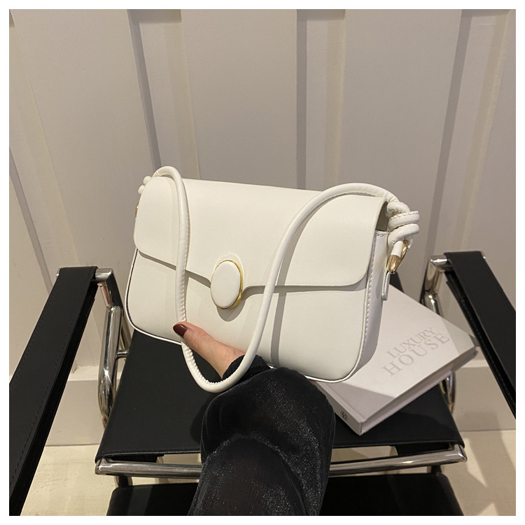 Small Square Shoulder Bag For Women Solid Colour Simple Style_voghion.com