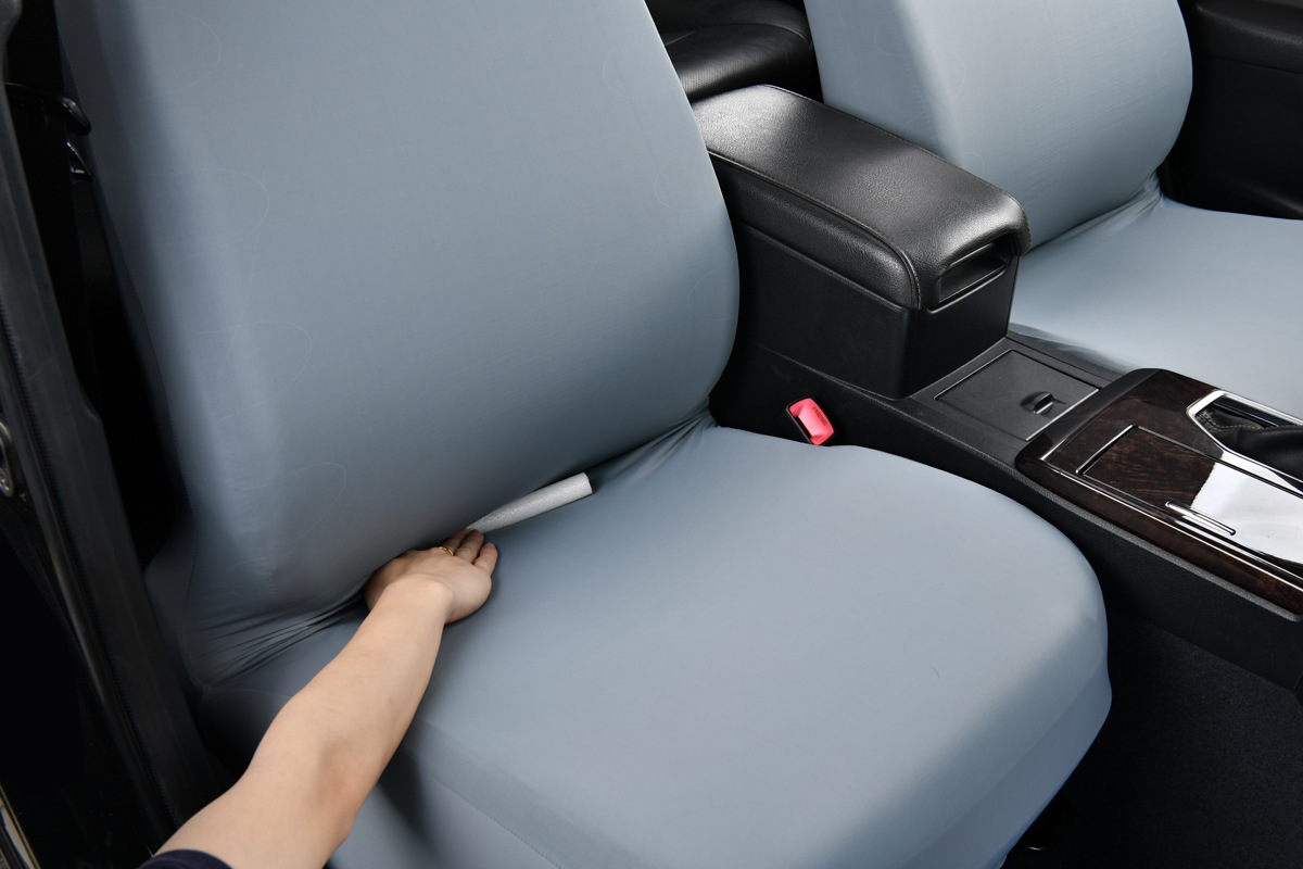 Ice Silk Elastic Non-Slip Car Seat Cover, Cooling B-Style Front Seat Single Universal Type Dustproof Car Seat Cover