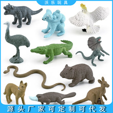跨境仿真鸭嘴兽考拉袋鼠鸵鸟泰斑蛇袋熊澳大利亚野生动物模型摆件