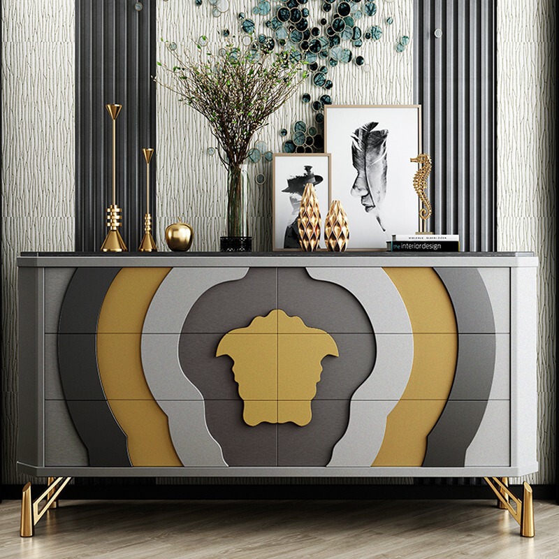 Light Luxury Modern Sideboard Cabinet Living Room Cabinet Decorative Cabinet Storage Cabinet Entrance Hall Entrance Cabinet Villa Designer Furniture