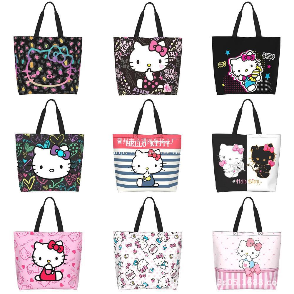 凯蒂猫 帆布包卡通原宿周边单肩包可爱女生时尚手提包袋斜挎包ins