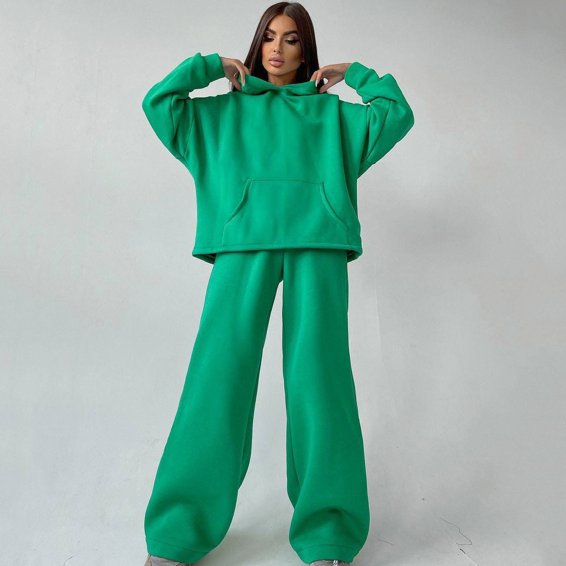 2024 Bestseller European And American Foreign Trade Women's Clothing Autumn/Winter New Hooded Pocket_ecoleips.com