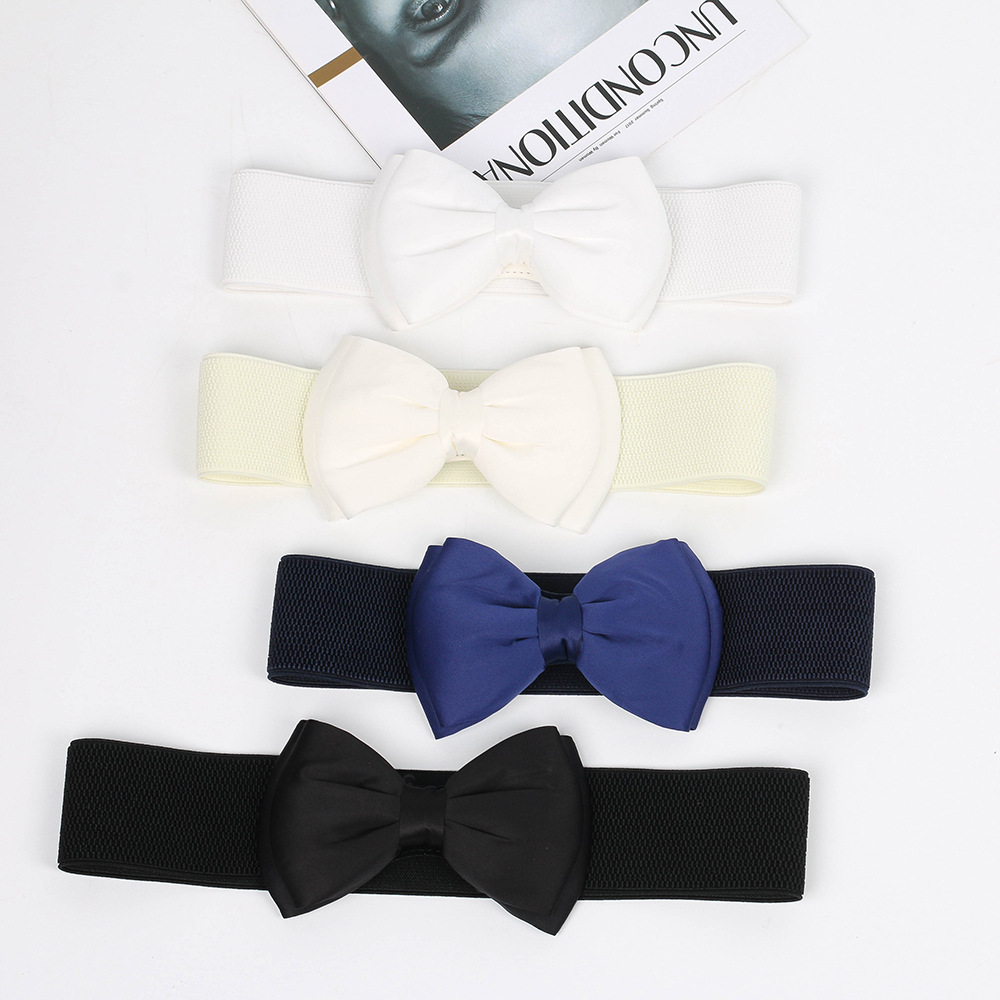 Cintura extra grassa e allargata Accessori elastici elastici Gonna decorativa Cintura per ragazze Ornamenti in vita con fiocco in chiffon_voghion.com