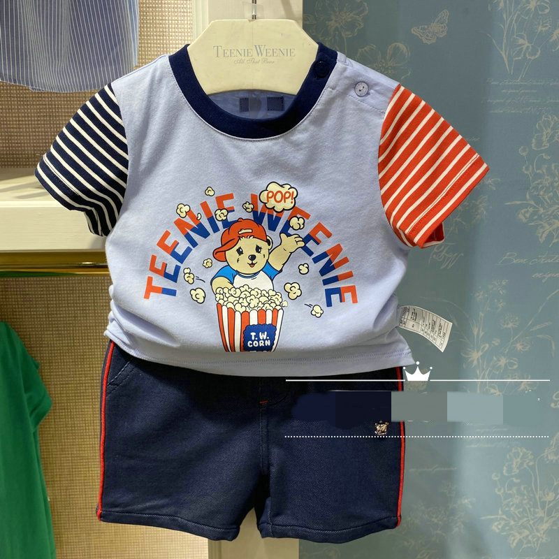 现货T0RA216311K 夏季新款卡通字母印花短袖T恤男童棉短袖T恤|ms