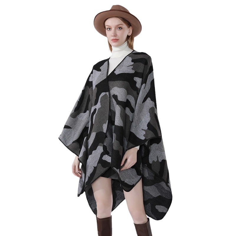 Nuevos productos transfronterizos de moda europea y americana, capa de camuflaje de color superior, capa de calor, capa de viaje simple