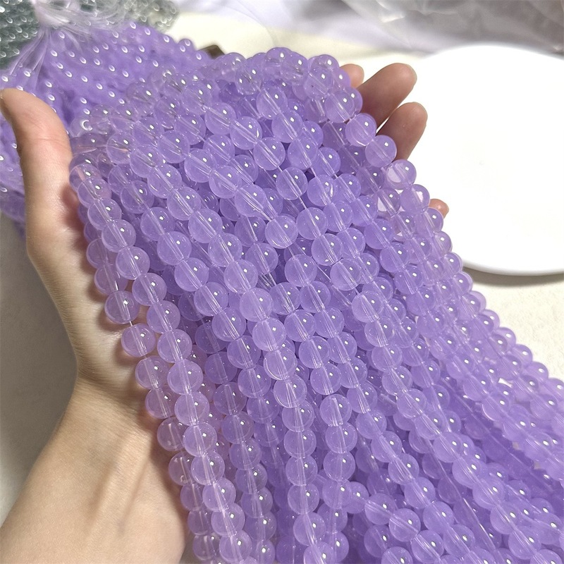 【10mm模造水晶】ゼリー色純色模造水晶瑠璃散珠diy手作りビーズ半製品配合|undefined