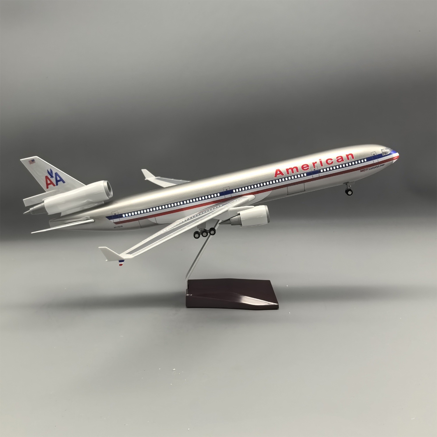 47cm 美国麦道MD-11 麦道-航空美国飞机模型联邦麦道MD11静态摆件