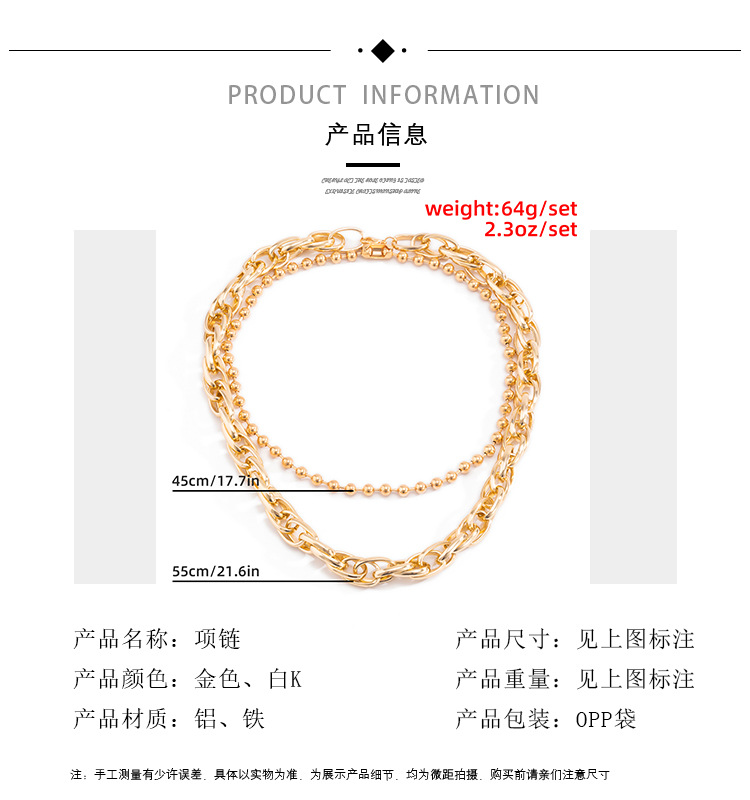 Punk Multi-layer Alloy Necklace display picture 1