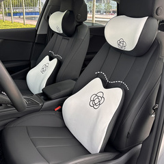 カメリア車のヘッドレスト、低反発で快適な車用ネックピロー、夏用車用腰枕、腰サポートクッション