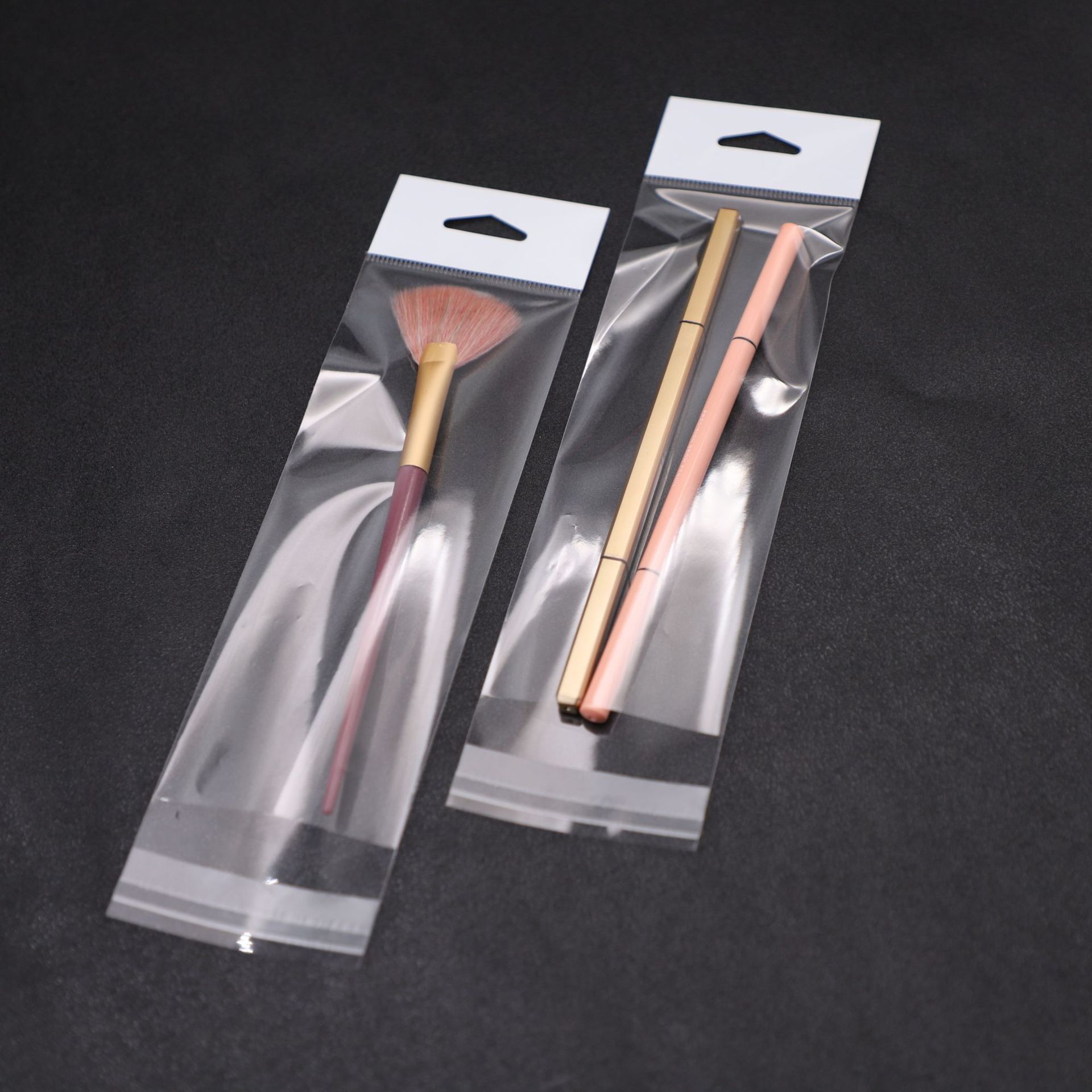 厂家批发印刷LOGO透明OPP卡头吊孔袋三角孔蝴蝶孔工艺品展示袋