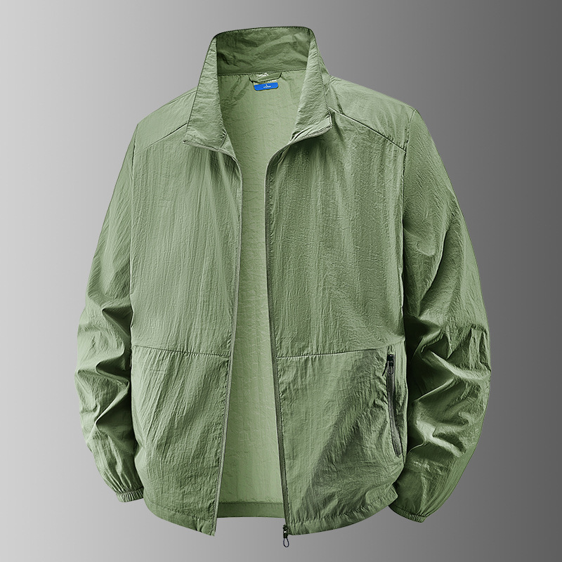 TikTok Explosions Summer Men's Sunscreen Clothing Outdoor Casual Coat Coat Youth Collar Loose plus size Skin Clothing