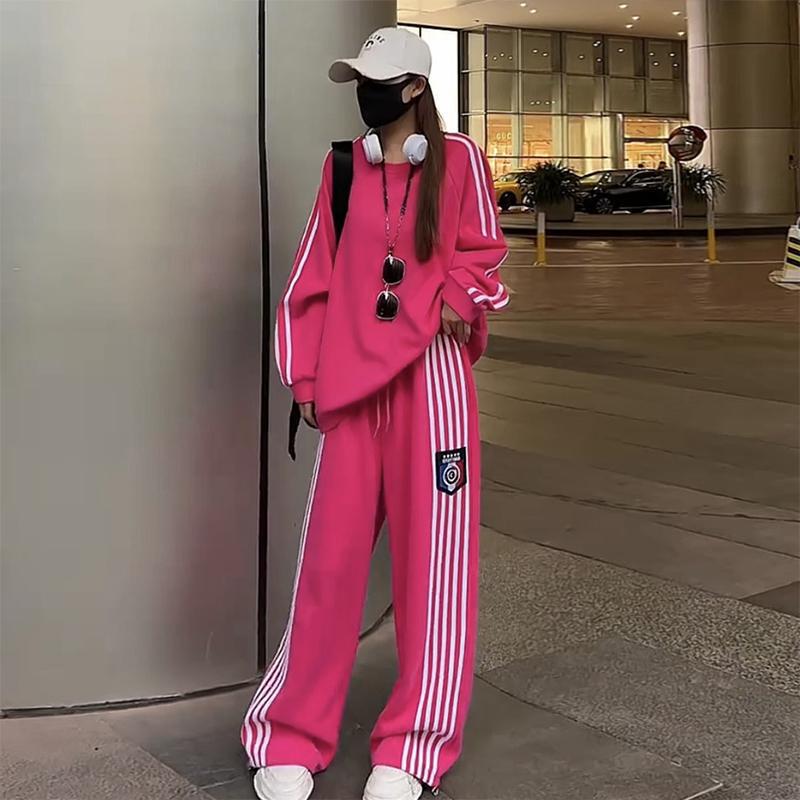 Plus Size 2025 Autum Fashion Sportswear Two-Piece Loose Slimming Look Casual Sweatshirt Suit for Women Fat mm 150kg Plus Size 2025 Autum Fashion Sportswear Two-Piece Loose Slimming Look Casual Sweatshirt Suit for Women Fat mm 150kg