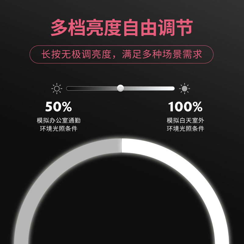 LED美妆灯便携三挡可调补光灯护眼照明化妆镜高清美妆梳妆镜子