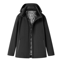 冬季新款男式休闲连帽羽绒服高品质石墨烯户外通勤保暖抗寒羽绒服