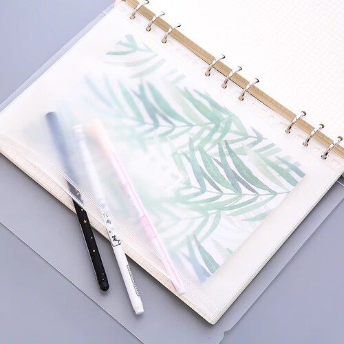 Perforated transparent file bag loose-leaf insert bag storage bag loose-leaf zipper bag student information bag waterproof protection