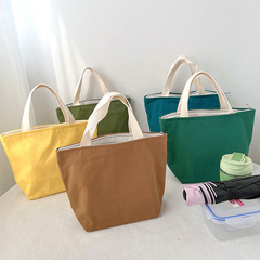 Lunch box tote bag macaron lunch box bag for outdoor hand carrying canvas lunch box bag office worker bento bag