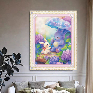 Dropshipping Cross-Stitch 2025 New Romantic Encounter Small Bedroom Cartoon Scenery Line Embroidery Handmade Self-Embroidery