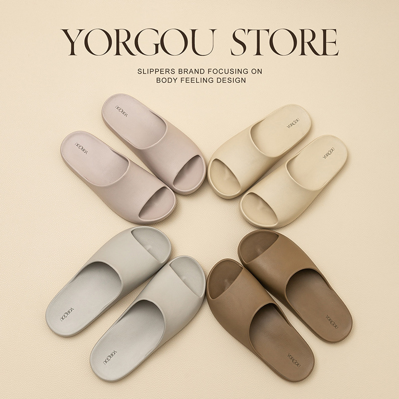 Yuangang Couple's Home Slippers for Women, Summer Indoor Bathroom Non-Slip Odor-Free Eva Soft-Soled Slippers for Men