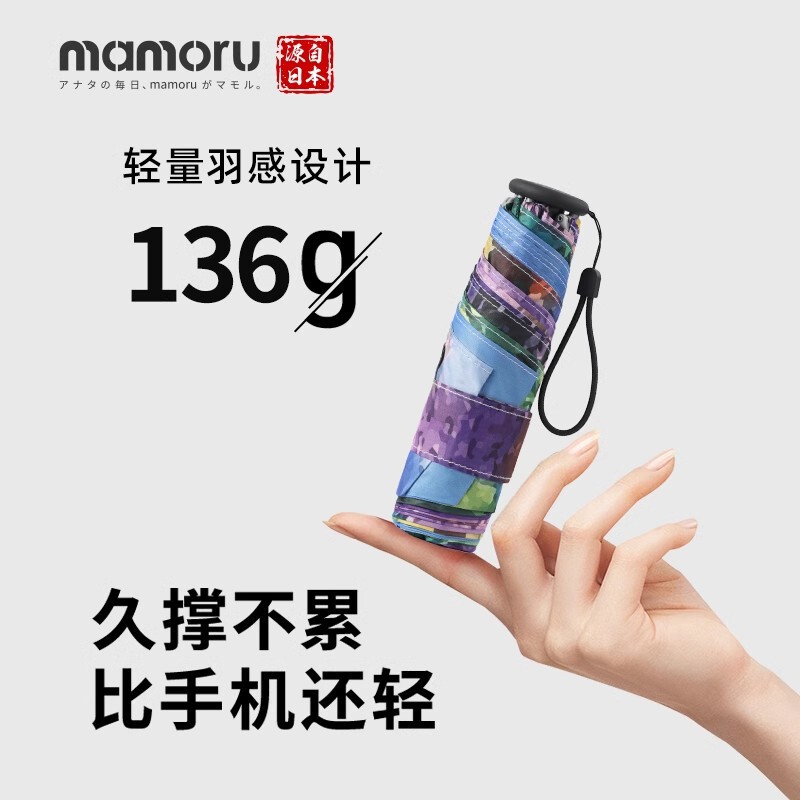 Japanese Super Sunscreen Umbrella Oil Painting Sunshade Sun Umbrella UV-proof Printed Women's Lightweight Mini Pocket Sunny Umbrella