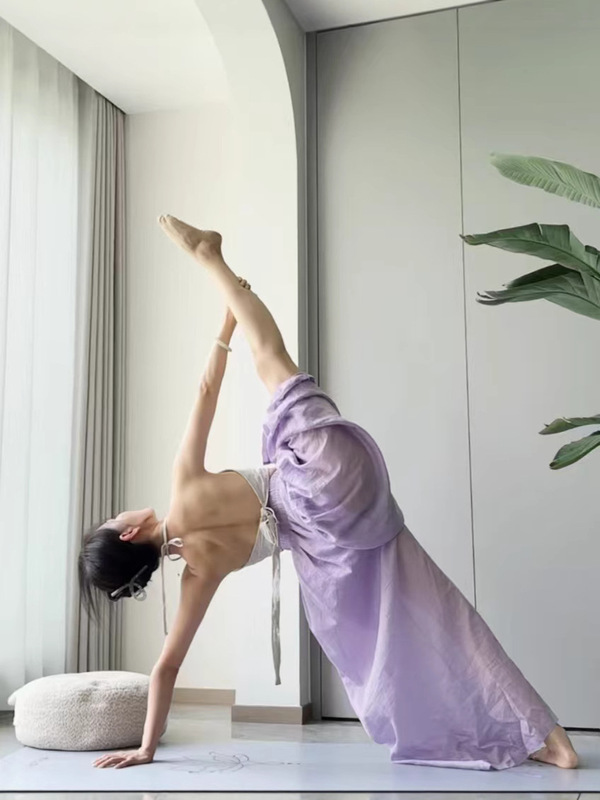 25春夏微风裤禅意仙女瑜伽裤直筒加长薄纱松弛感显瘦宽松垂坠6色|undefined
