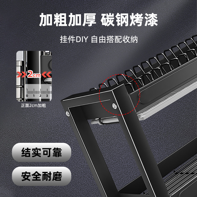 Wanxiong キッチン多機能ボウルラックナイフと箸ラック一体型キッチン収納ラックカウンタートップ排水ラック|undefined