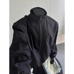 cleanfit美式飞行员夹克男款秋季痞帅立领正肩外套短款廓形棒球服