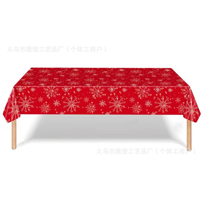冬季新款圣诞节派对装饰用品Christmas圣诞树一次性圣诞桌布雪人|undefined
