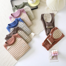 加工定制儿童德绒保暖内衣套装男女童护膝条纹家居服秋冬无骨睡衣