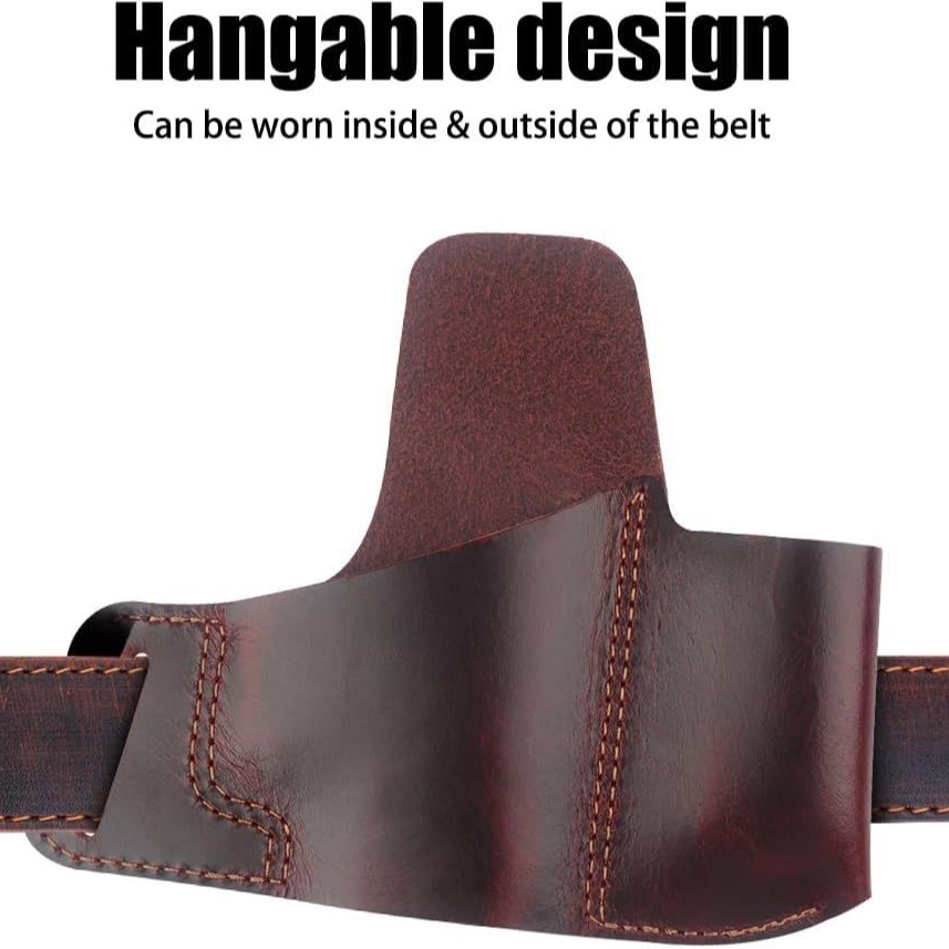 (2개) MANBA HOLSTER 야외 전술 1911 권총 홀스터 COWHIDE 허리 교수형 총 가방 상자 커버 보이지 않는 퀵 풀 홀스터