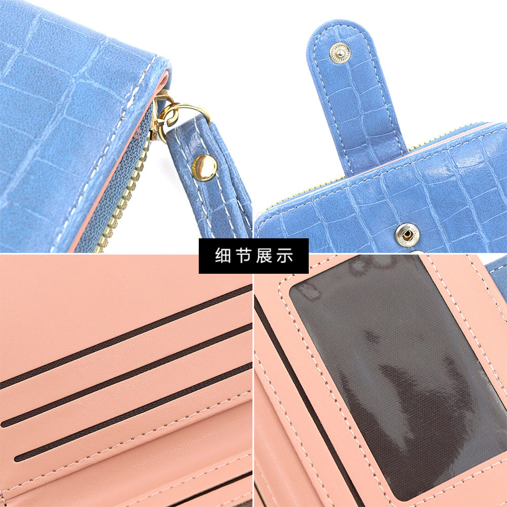 Nueva billetera de moda simple billetera de piedra multi-tarjeta bolso de mano bolso de cambio fábrica al por mayor