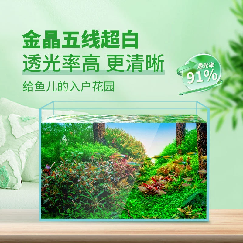Аквариум из ультрапрозрачного стекла с пятислойным покрытием, средний размер, для гостиной, для водных растений, для бетт, для золотых рыбок, для декоративных рыб.