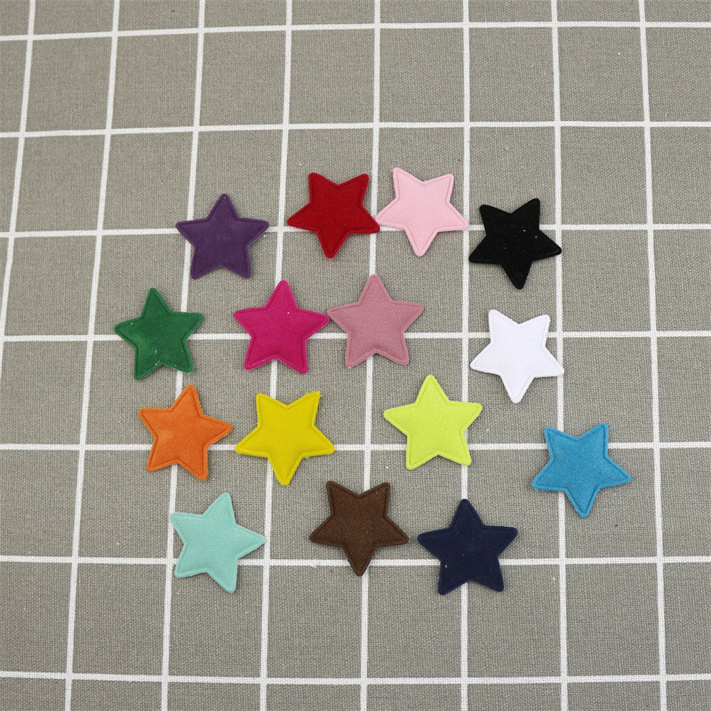 3.5cm Flocked Star Embroidery DIY Hair Accessory Decorative Material Clothing Accessory