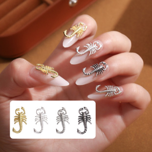 Cross-Border Punk Dark Style Scorpion Alloy Nail Art Jewelry Sweet and Cool DIY Halloween Nail Decoration Accessories Wholesale