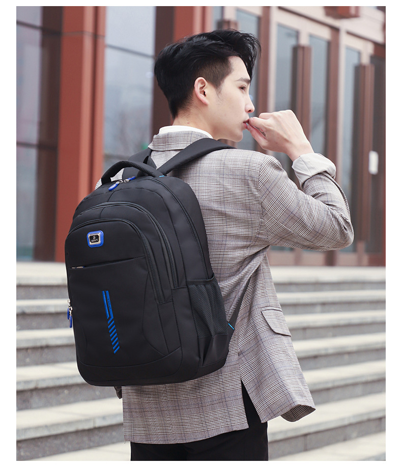 837g Weight Polyester Lining Material Zipper Closure Type Double Shoulder Straps Strap Type Zipper Backpack Bags Type School, Daily Occasion Oxford Cloth Material Waterproof Function School Backpack Backpack Solid Color Pattern All Seasons Season Unisex Gender Classic Style Style Square Shape Large Size Waterproof Solid Color School Daily School Backpack 22