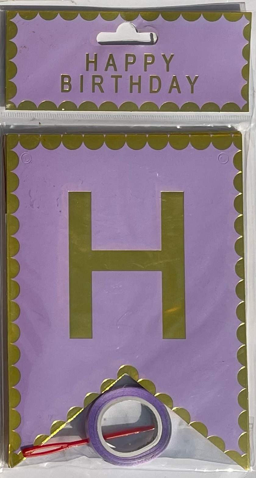 HAPPY BIRTHDAY fiesta de cumpleaños en inglés diseño diagonal de bandera de cola de mermaid letras banderas de color