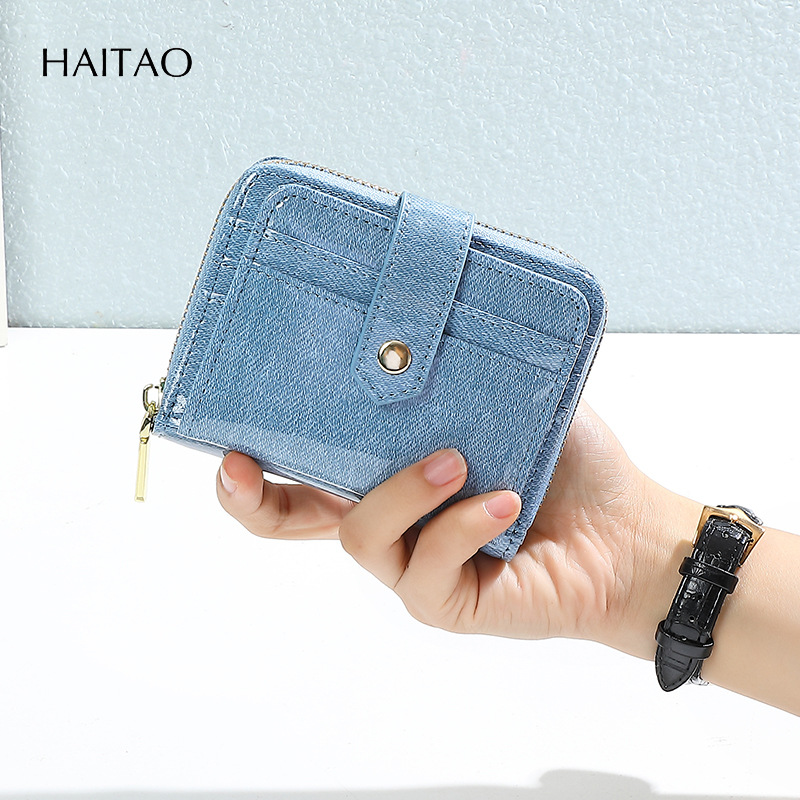 2025 nueva cartera corta de dos plegables para mujeres cartera multi-tarjeta cartera de cambio INS