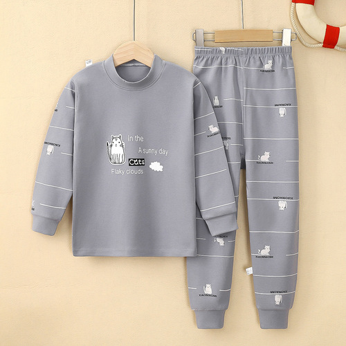 Children's underwear set, pure cotton, girls' home clothes, boys, teenagers, medium and large children's warm autumn clothes and long trousers children's clothing
