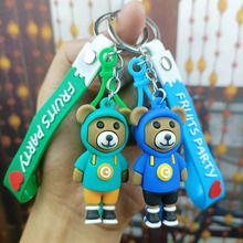 熊大熊二閃電衛衣小熊卡通可愛汽車鑰匙扣精致鑰匙鏈掛飾包掛件