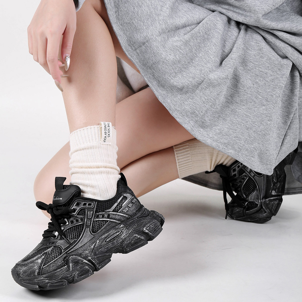 Modische, lässige Damenschuhe mit weicher Sohle, atmungsaktive Sportschuhe, altmodische, beliebte Online-Schuhe mit dicker Sohle, die die Körpergröße erhöhen_voghion.com