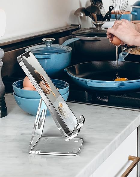 Cross-Border Acrylic Mobile Phone Holder Counter Display Stand Desktop Lazy Bracket Base Transparent Acrylic Mobile Phone Bracket