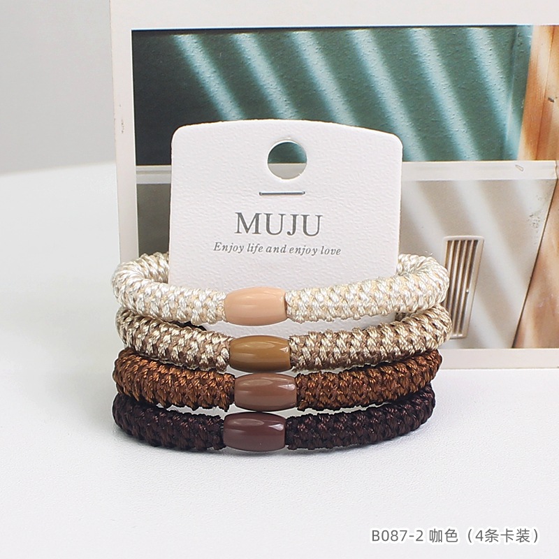 [Carga de tarjeta] sensación de alto nivel coreano de cabello de código de barras de moda de alta elasticidad de cabello anillo de cabello correa de cola de caballo